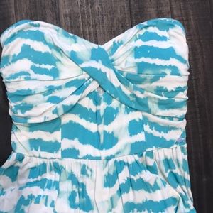 NWOT Small Guess Strapless Tie Dye Maxi teal